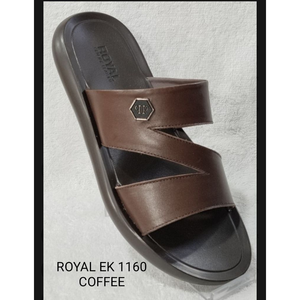 TERBARU sandal cowok, sandal pria, sandal jepit bahan kulit asli brand ROYAL