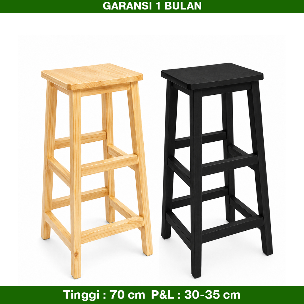 T:70cm kursi kayu | kursi kafe | kursi baso | kursi tinggi | bangku kayu | kursi minimalis | Kursi J