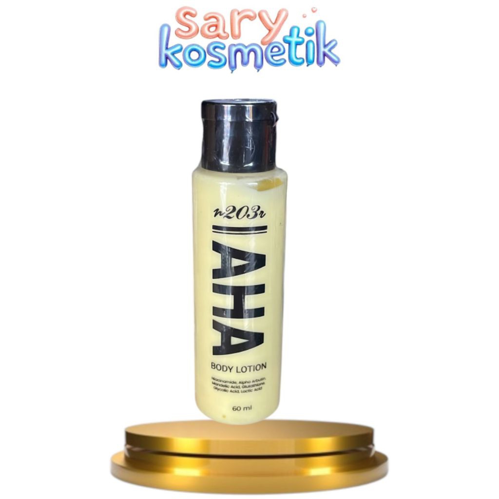 ic} n203r AHA body lotion 60 ml niacinamide alpha arbutin pencerah kulit glowing dan putih