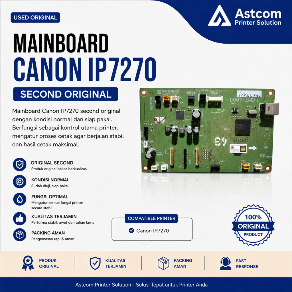 Mainboard Canon iP7270 Original Copotan Second Normal Siap Pakai Logic Board PCB Printer Canon iP727