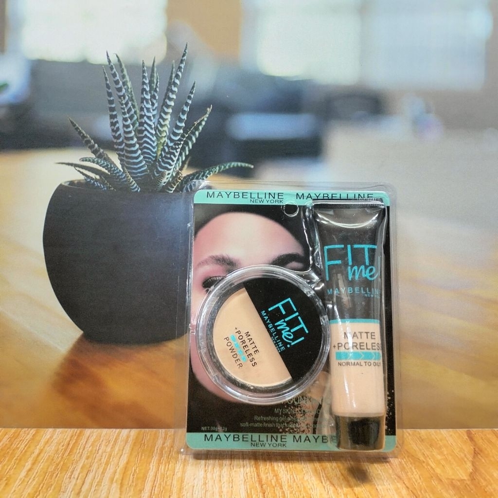 bedak Maybeline + fondation mika set