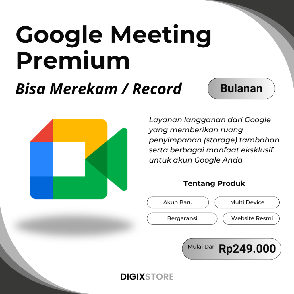 Google Meet Premium 1 Bulan Bisa Record Full Fitur Bergaransi Resmi Google Meeting