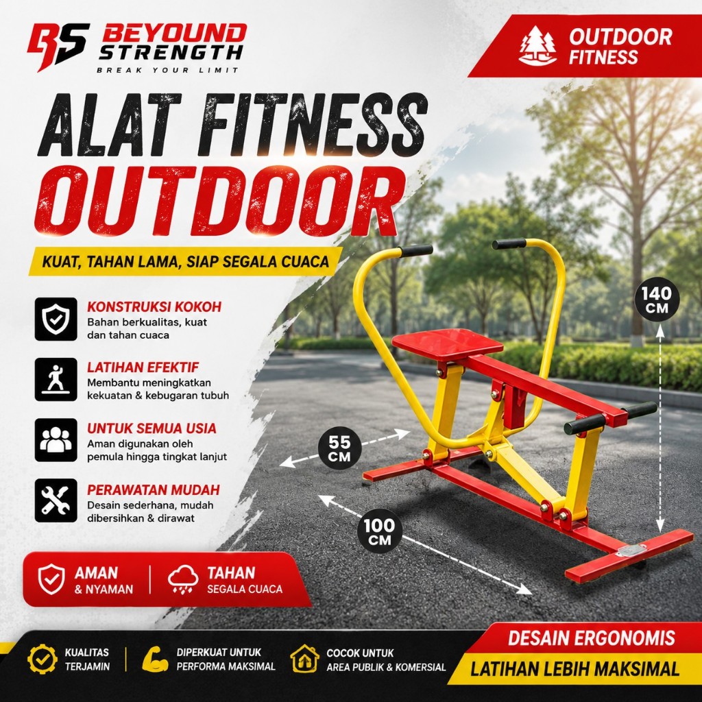 Rowing Machine Outdoor Fitness Beyond Strength | Alat Fitness Outdoor Taman Berkualitas