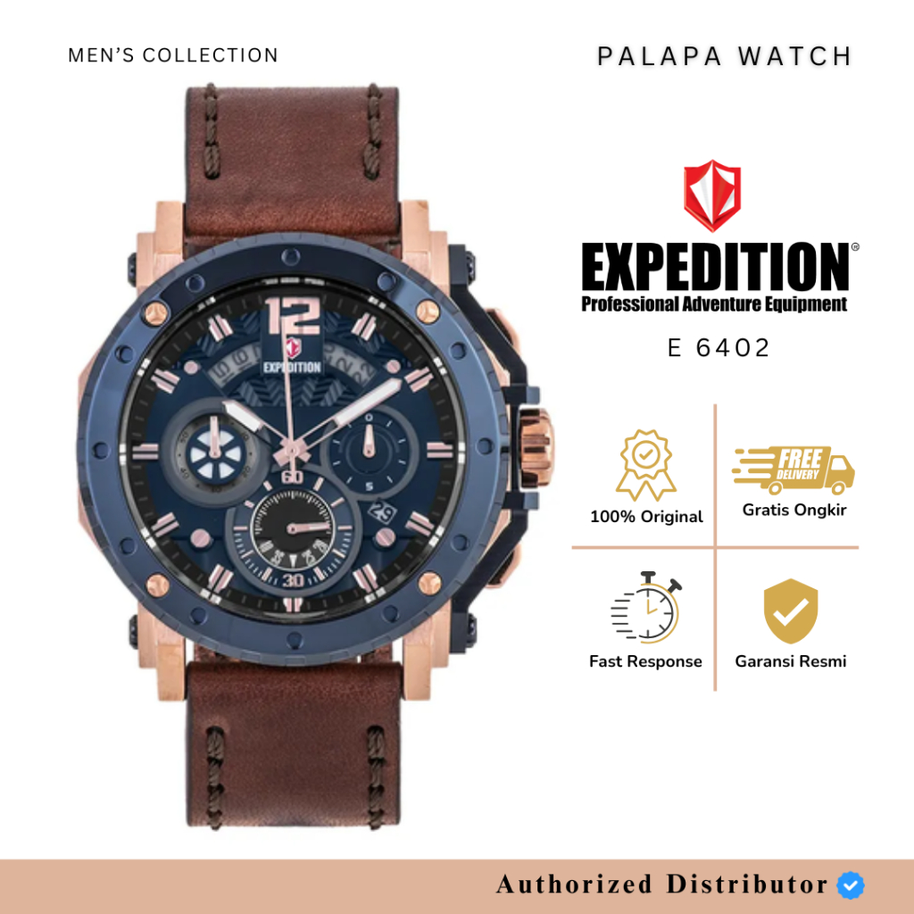 Jam Tangan Pria Expedition E 6402 / E6402 Leather Original