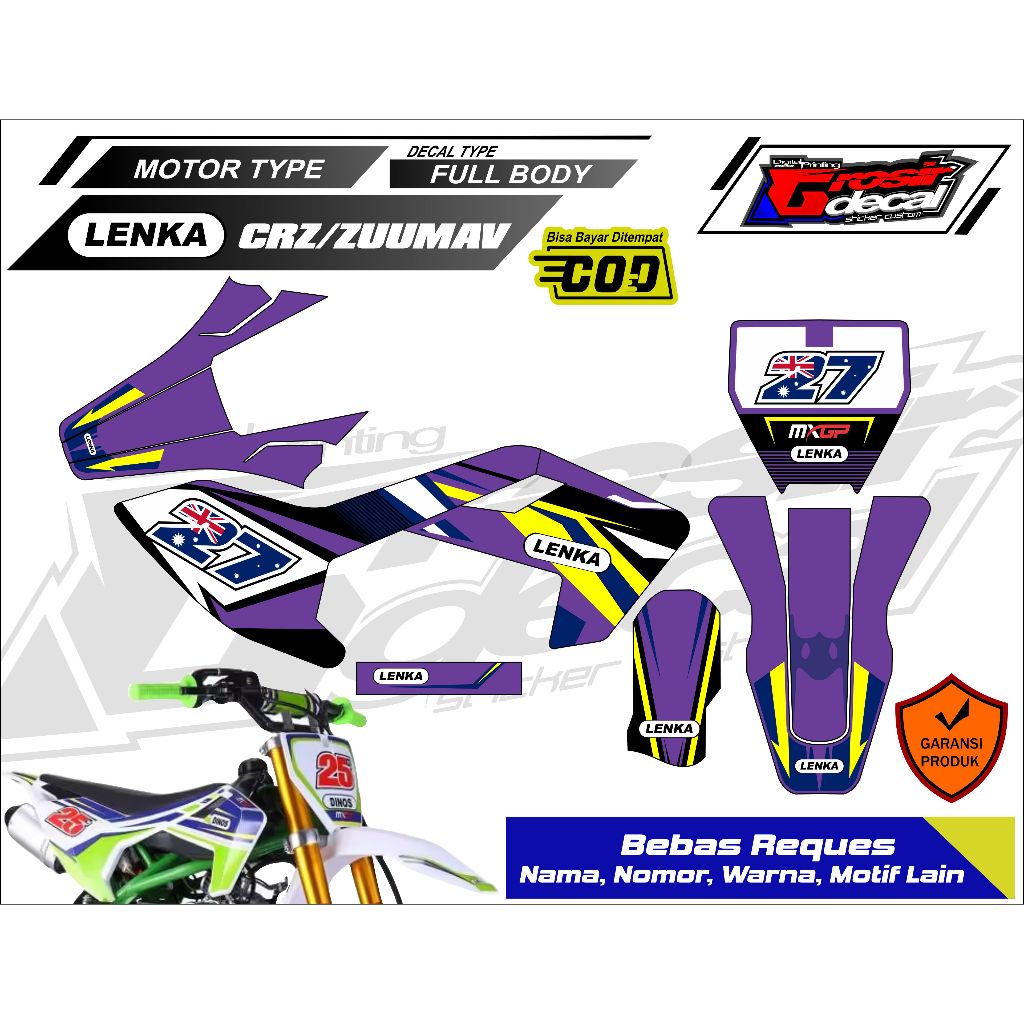 Stiker Striping Trail Mini LENKA 110cc MXGP27 Full Body