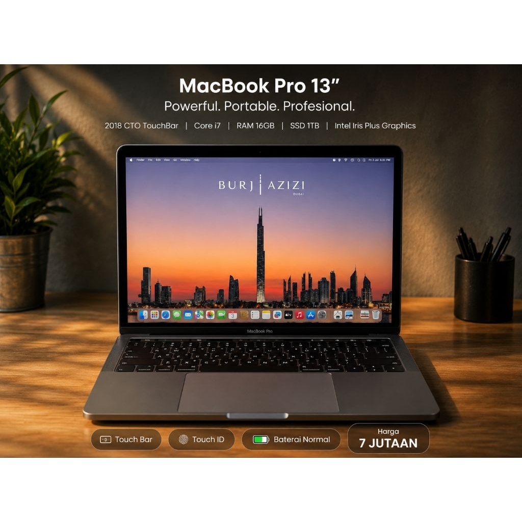 MACBOOK PRO 13 2018 CTO | CORE I7 | RAM 16GB | SSD 1TB | GOOD