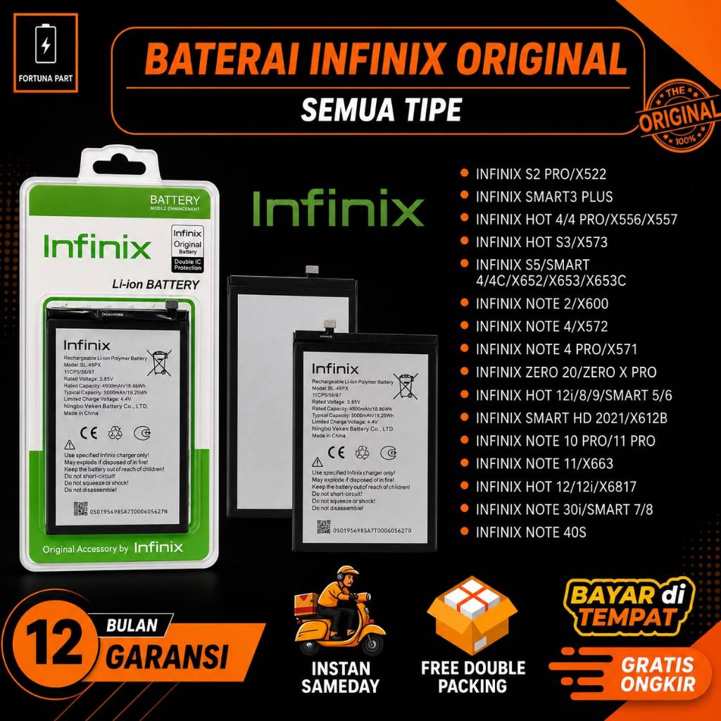 BATERAI INIFNIX/BATRE HP INFINIX ORIGINAL/INFINIX BL-30SX/S2 PRO/X522/BL-34CX/SMART3 PLUS/BL-39AX/HO
