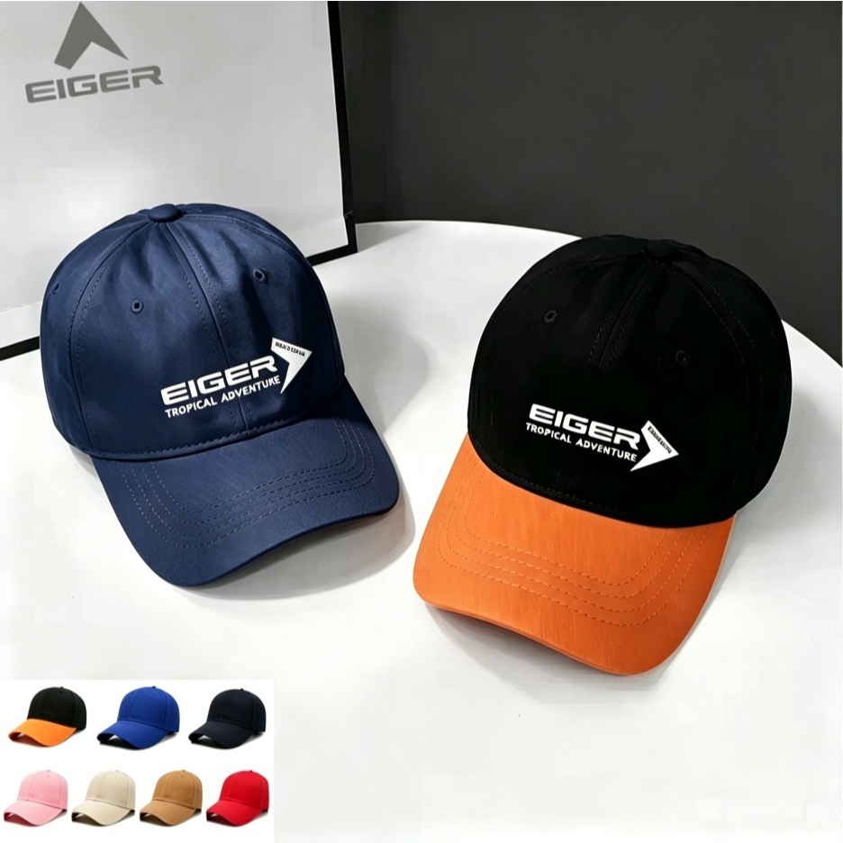 TOPI EIGER Terlaris 2026 Topi Baseball Unisex Hitam Putih Nyaman Dipakai Seharian Pria Wanita