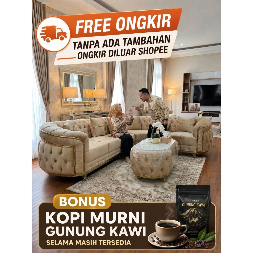 Sofa Sudut Turki Sofa L Minimalis Sofa Seribu Kancing