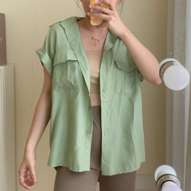 LAMOON SAGE GREEN TOP