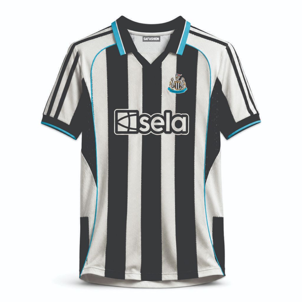 Jersey Newcastle United Home Retro Klasik Hitam Putih Sela  SA.ID-115