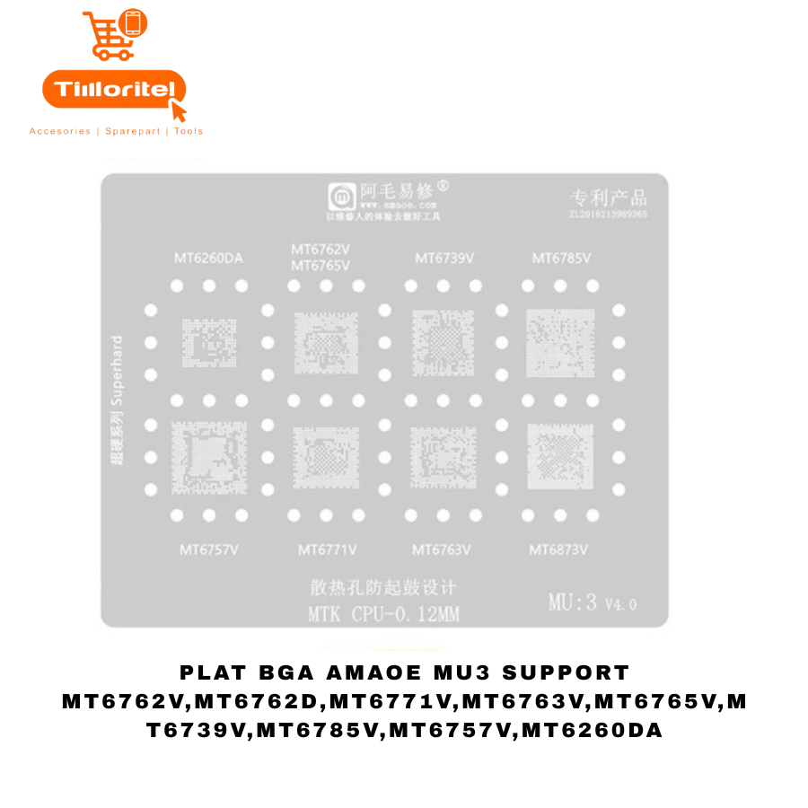 PLAT BGA AMAOE MU3 SUPPORT MT6762V,MT6762D,MT6771V,MT6763V,MT6765V,MT6739V,MT6785V,MT6757V,MT6260DA