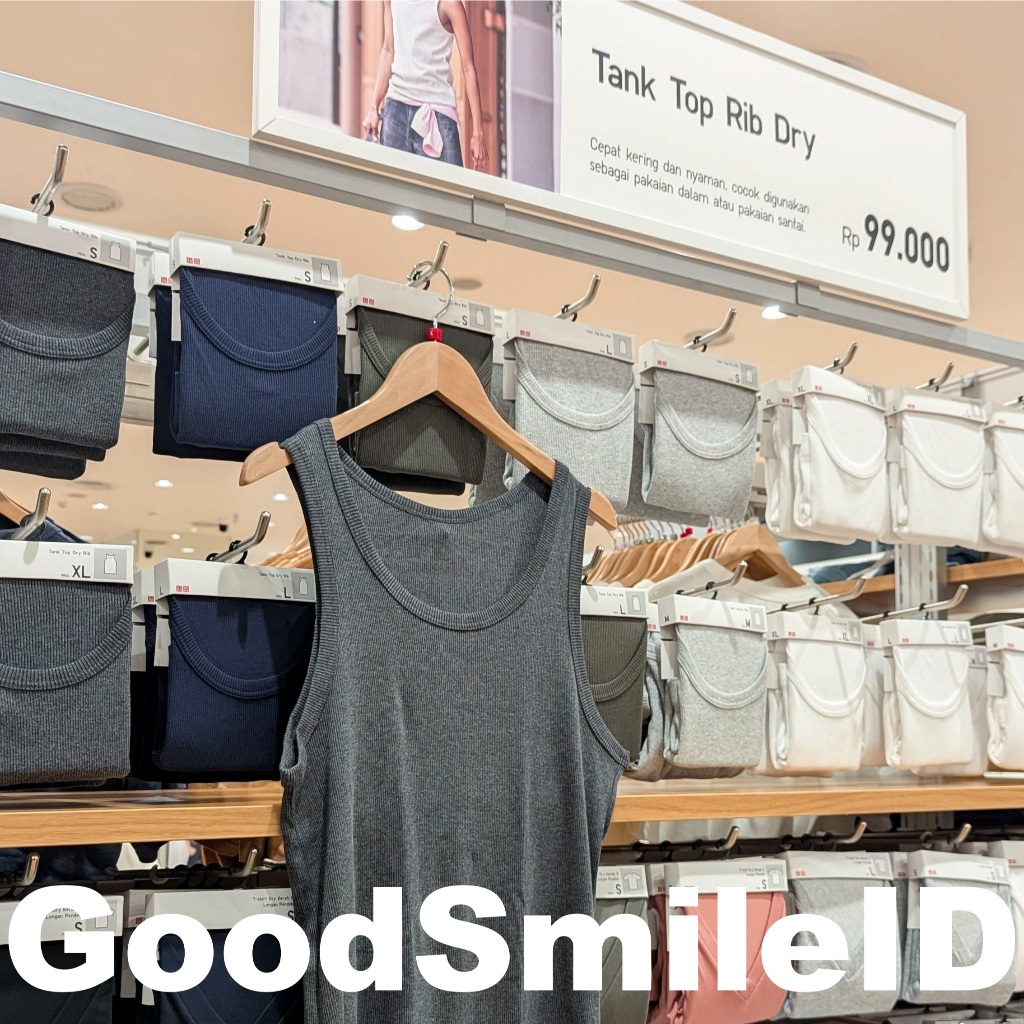 NEW Men Tank Top Rib Dry Pria Kaos Dalam Atasan Tanktop Dalaman Singlet Cowok JASTIP UNIQLO