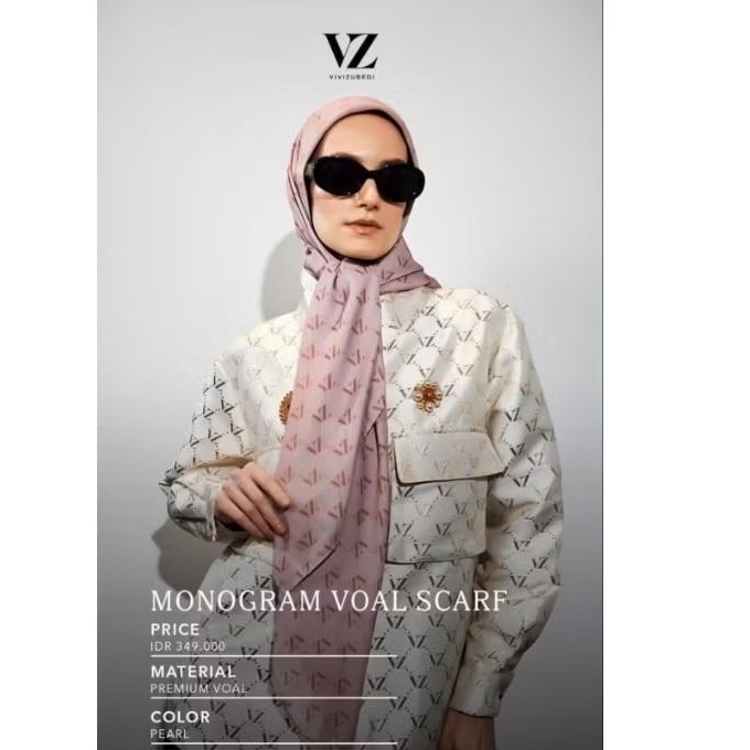 NEW VIVI ZUBEDI - Hurriya Scarf  - Monogram Scarf - VZ Vivizubedi