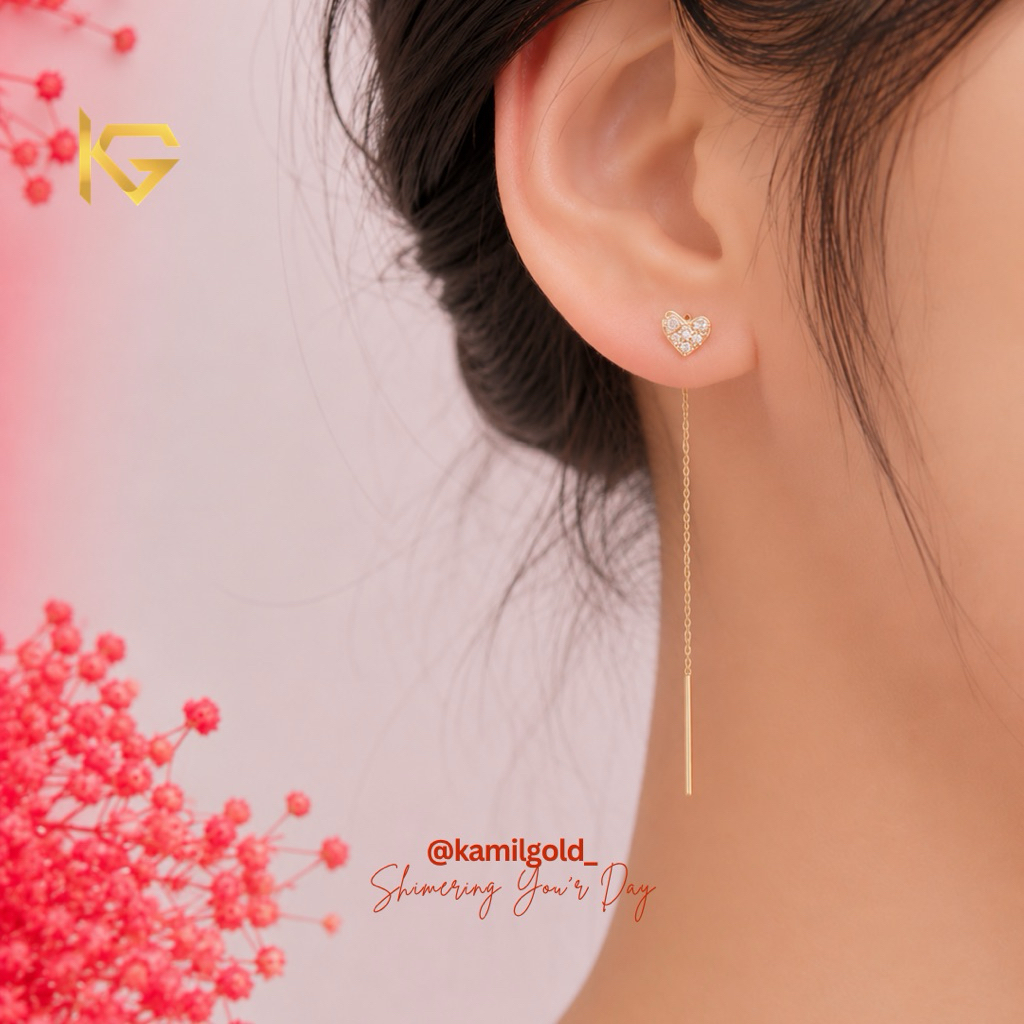 Anting Jarum emas Kadar 300/6k - Model Anting Panjang Jarum