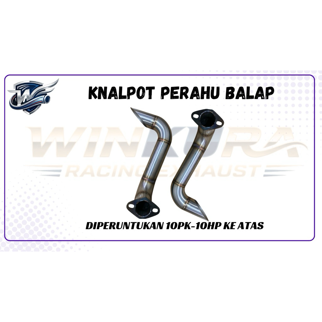 YASUKA KNALPT PERAHU BALAP STAINLESS STEEL UNTUK MESIN PENGGERAK ALKON DIESEL GX 200-500 KNALPOT MES