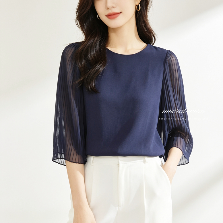 STEVY CLASSY PLEATS SLEEVES BLOUSE KOREAN STYLE READY BANGKOK PREMIUM COLLECTION BKK
