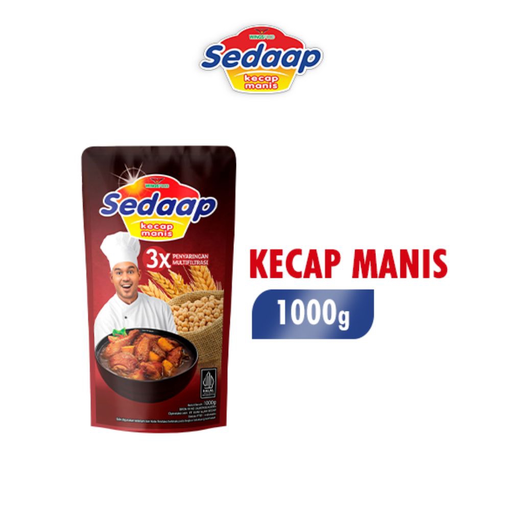 Kecap Manis Sedaap 1kg - Aroma Khas, Gurih, dan Kental - 1000g