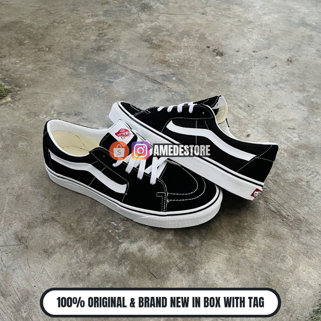 Vans Sk8 Low Black White Resmi