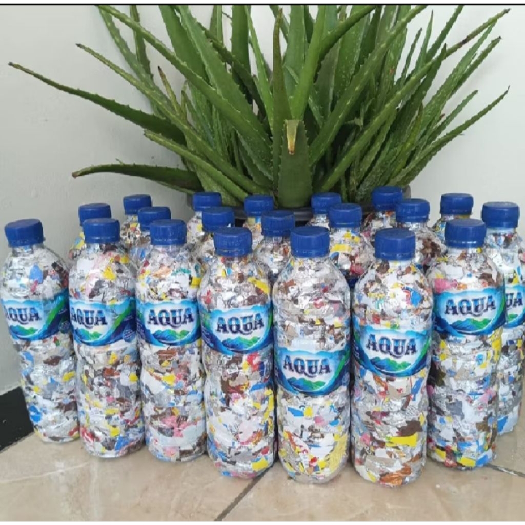 ecobrick botol Aqua 600 ml