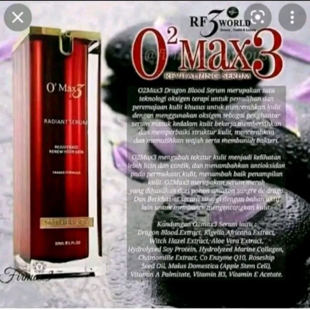 Serum O2max3 Ampuh Mencegah Penuaan Ekstra Ramuan Herbal O2 max3 By Firmax3 Original