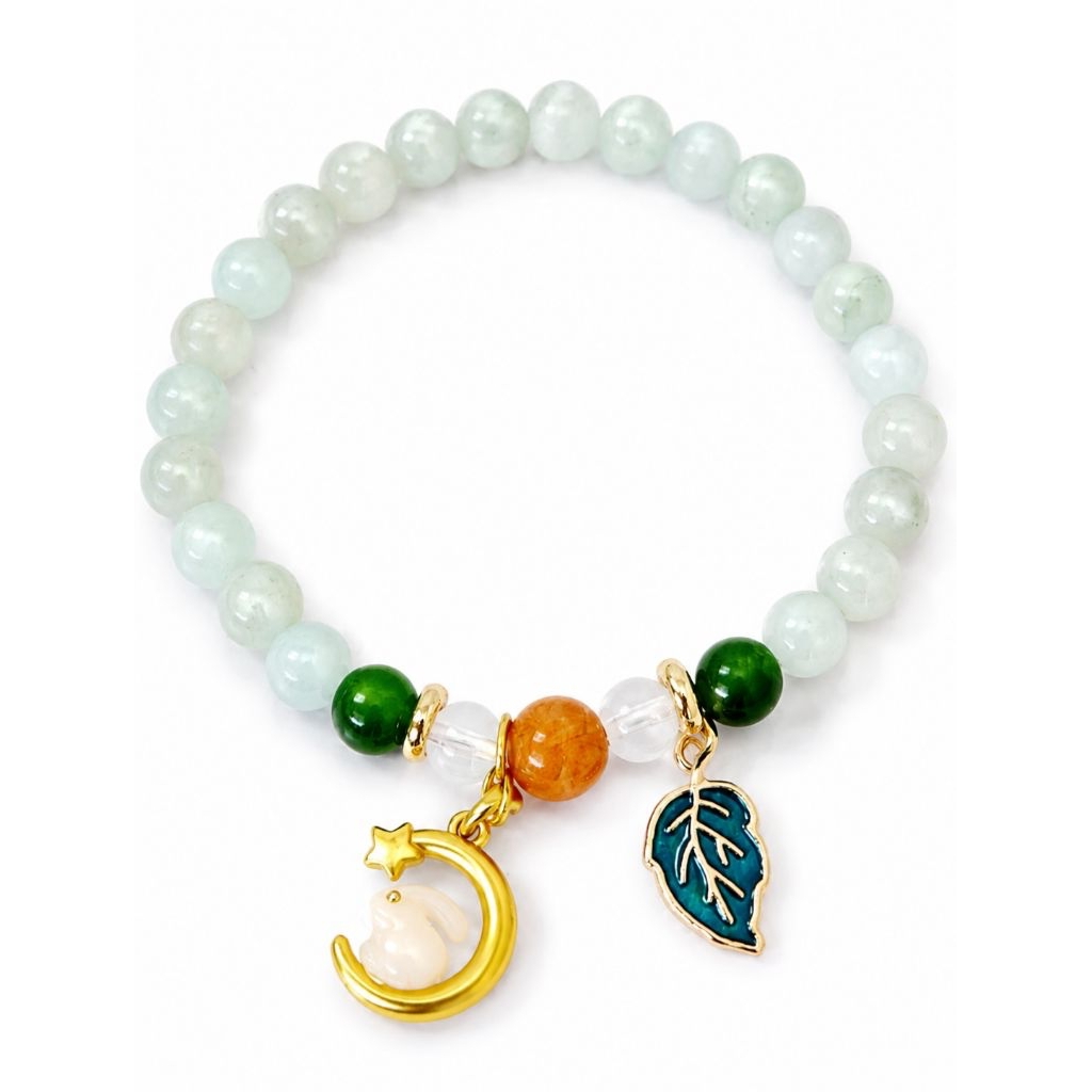 Gelang batu alam giok / Batu alam green jade / gelang green jade / green jade bracelet / yellow silk