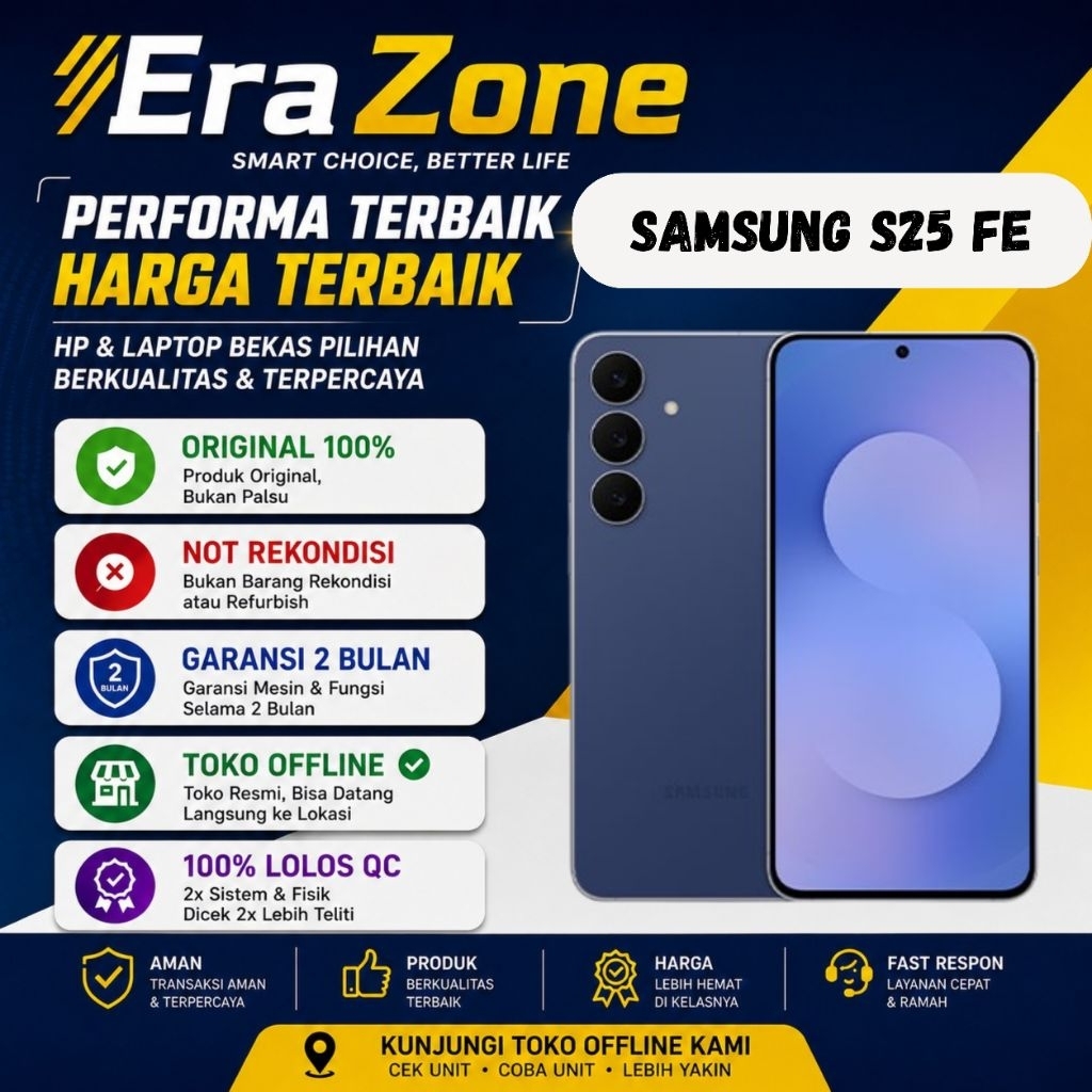 (Resmi) Samsung Galaxy S25 Fe 8/512Gb 256Gb Icy Blue Jetblack Navy White 100% SEIN Termurah