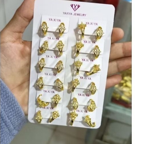 Anting Hidung Jepit Model India Gold & Silver Tanpa Tindik