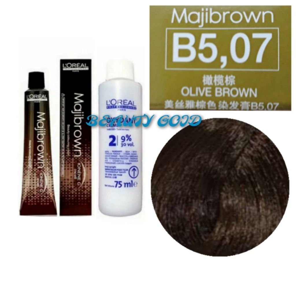 LOREAL MAJIBROWN B.5.07 OLIVE BROWN + OXYDANT