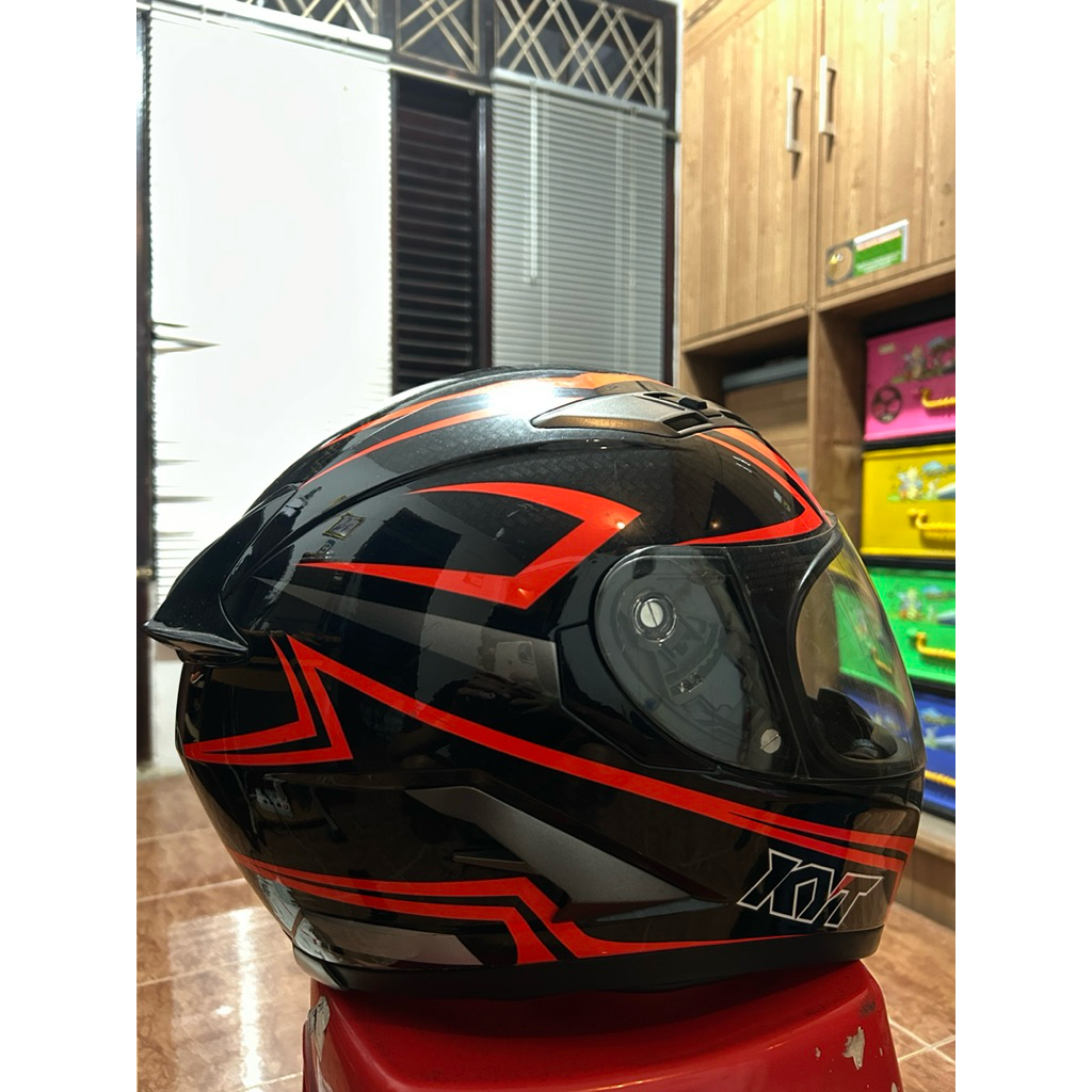 Helm Fullface KYT Falcon 2 Black Red (Size L, second)