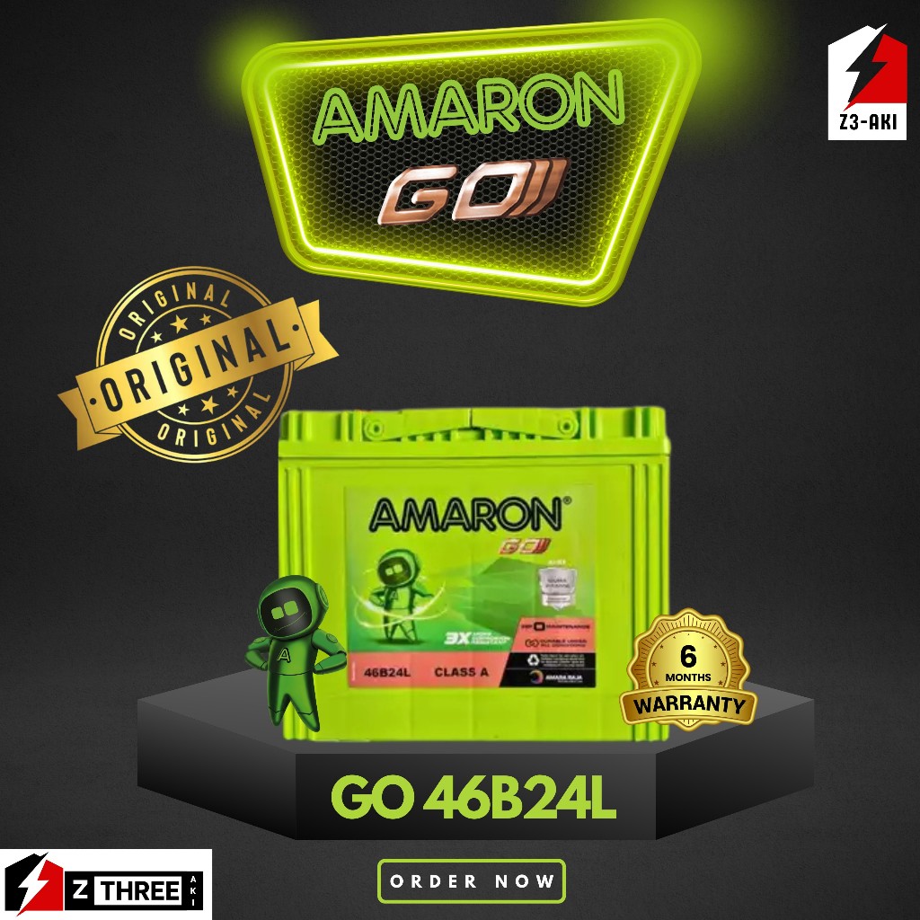 Amaron GO 46B24L/R/LS/RS/NS 60/NS 60LS/Aki Mobil Vios/Nissan March