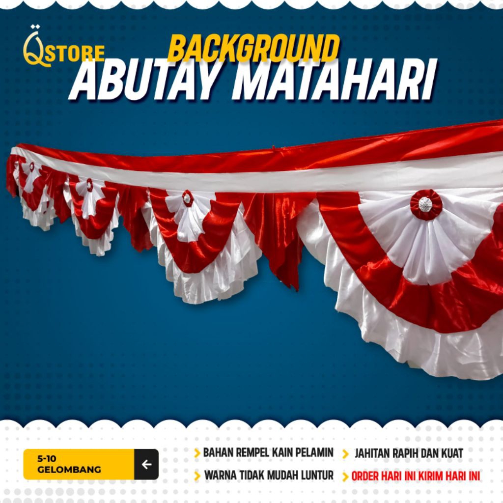 Background full abutai (kain pelamin) 10 gelombang