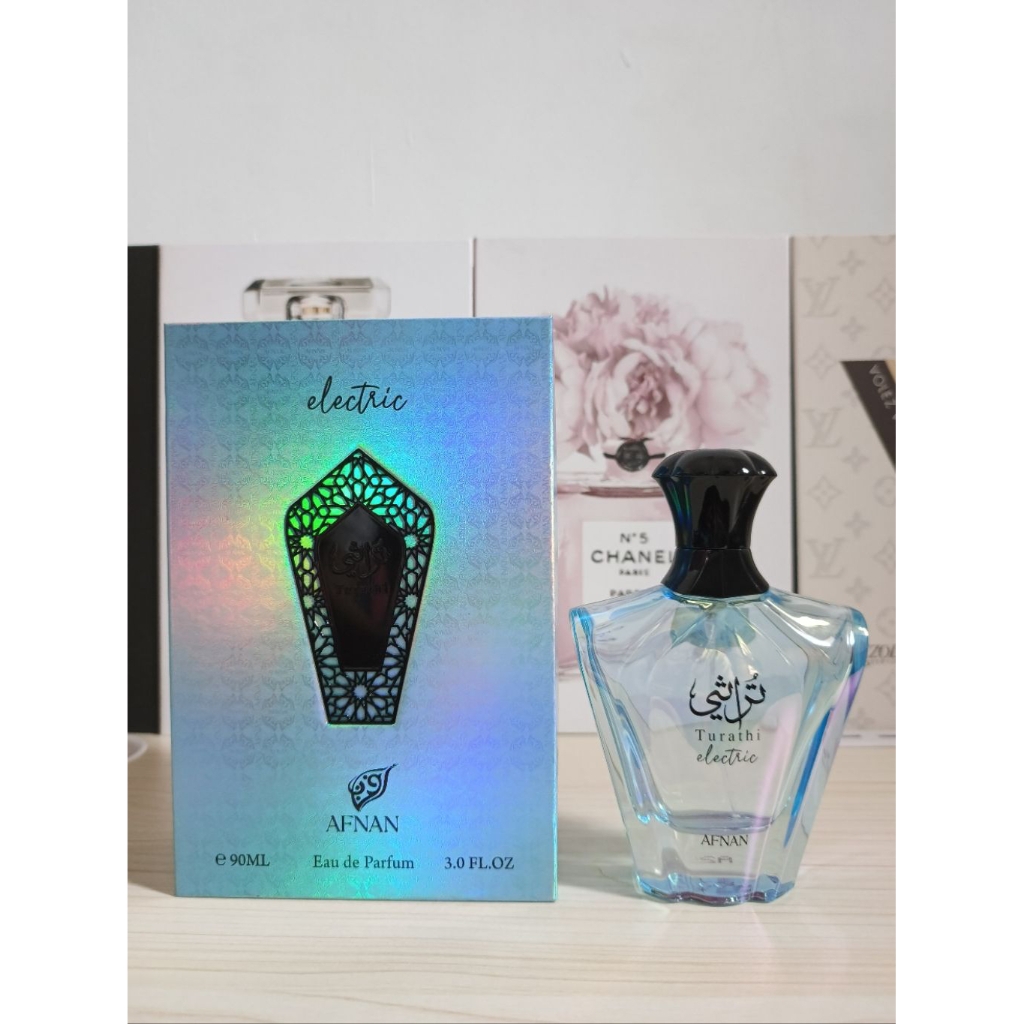 Botol Parfum Kosong & Box Afnan Turathi Electric EDP Bonus Vial Parfum Random