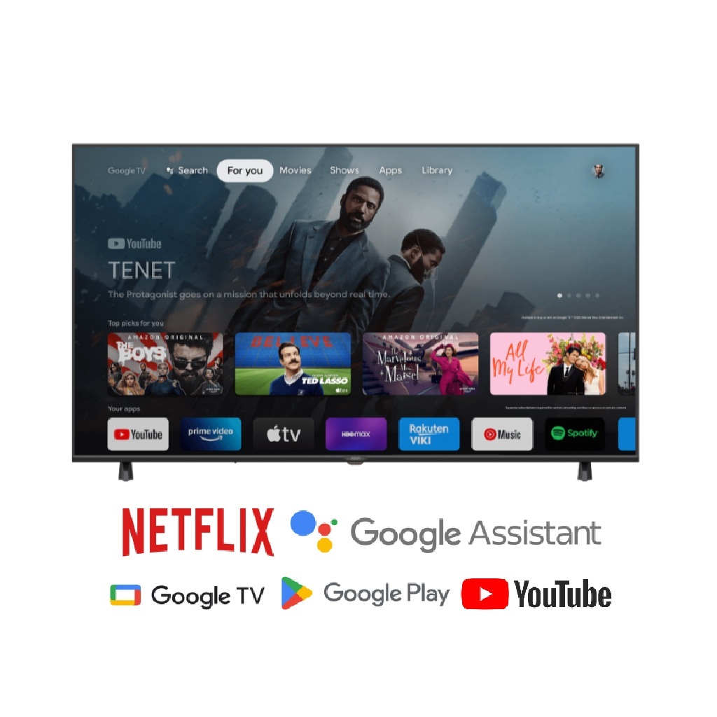 AQUA LED 43H5F 43 inch FHD Smart Android Google TV Digital DVB-T2 Layar Full HD 43"
