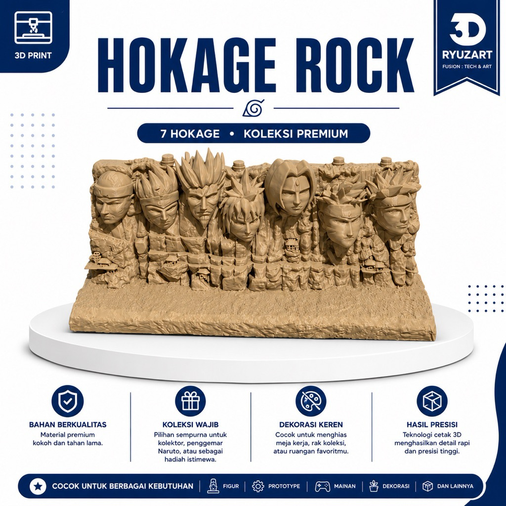 Figure Hokage Rock Naruto/patung hokage naruto/dekorasi kamar anime naruto