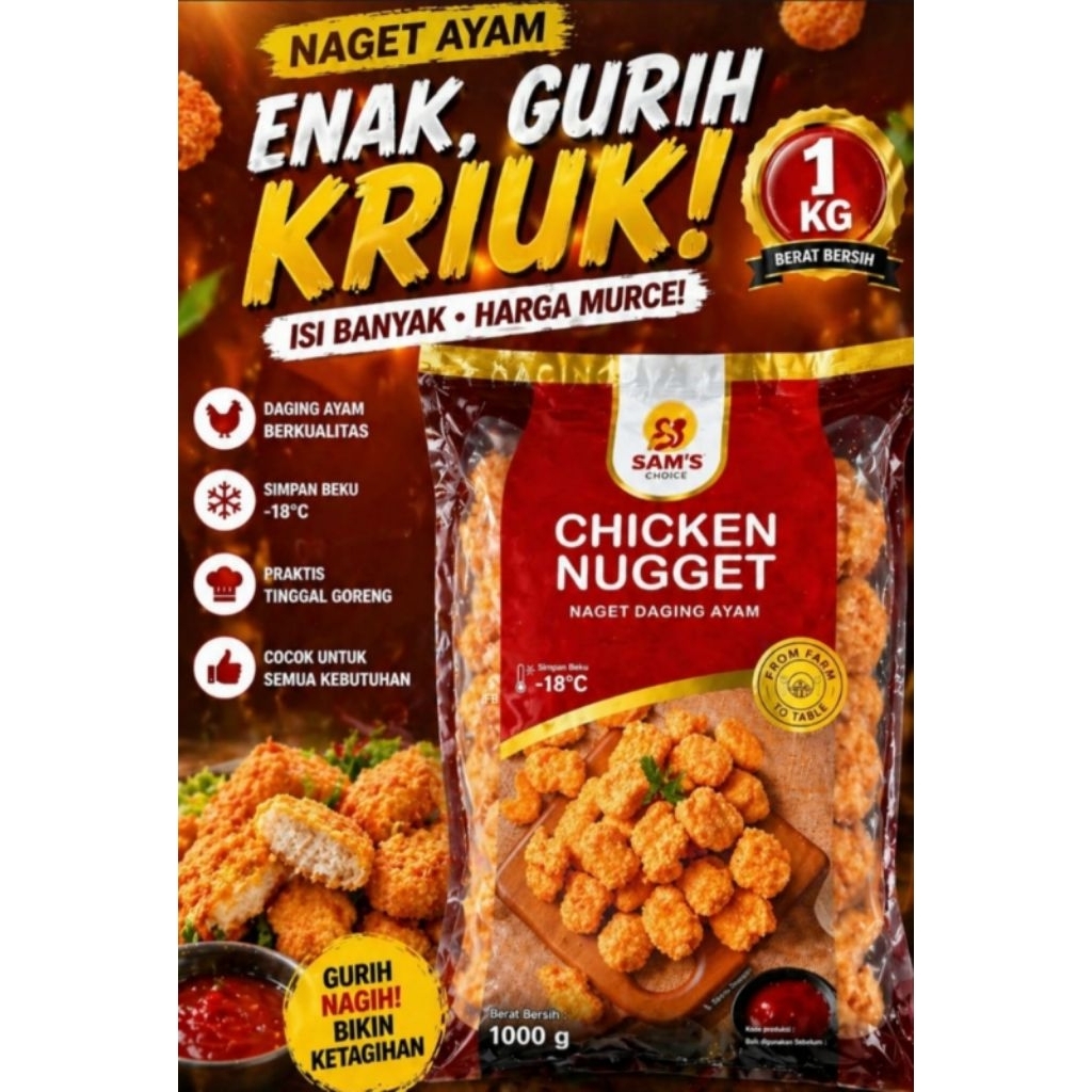 Sam's Nugget Ayam 1kg /Nugget Ayam Sam's  Choice 1kg