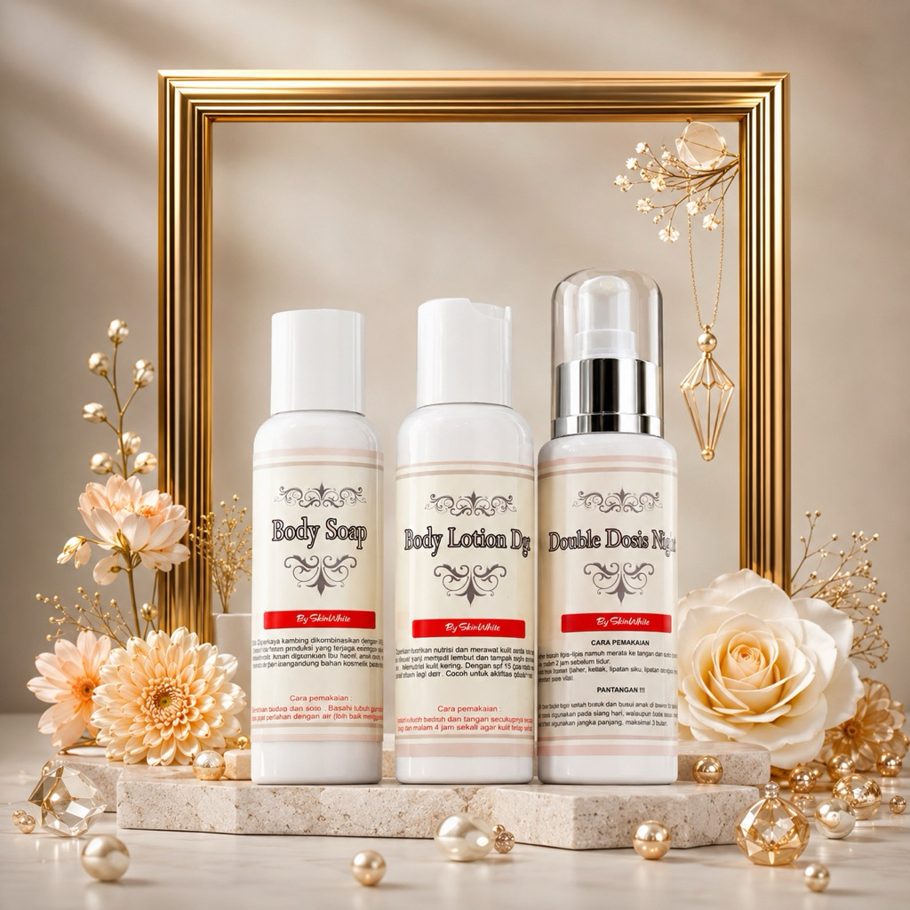 DOUBLE DOSIS PAKET LOTION PEMUTIH BADAN PREMIUM DOSIS TINGGI 100% ORIGINAL MEMUTIHKAN TANPA SUNTIK C