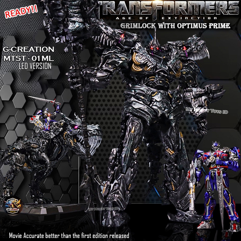 Original G-Creation MTST-01ML Grimlock With Optimus Prime LED Version Dinobot Robot T-Rex Dinosaurus