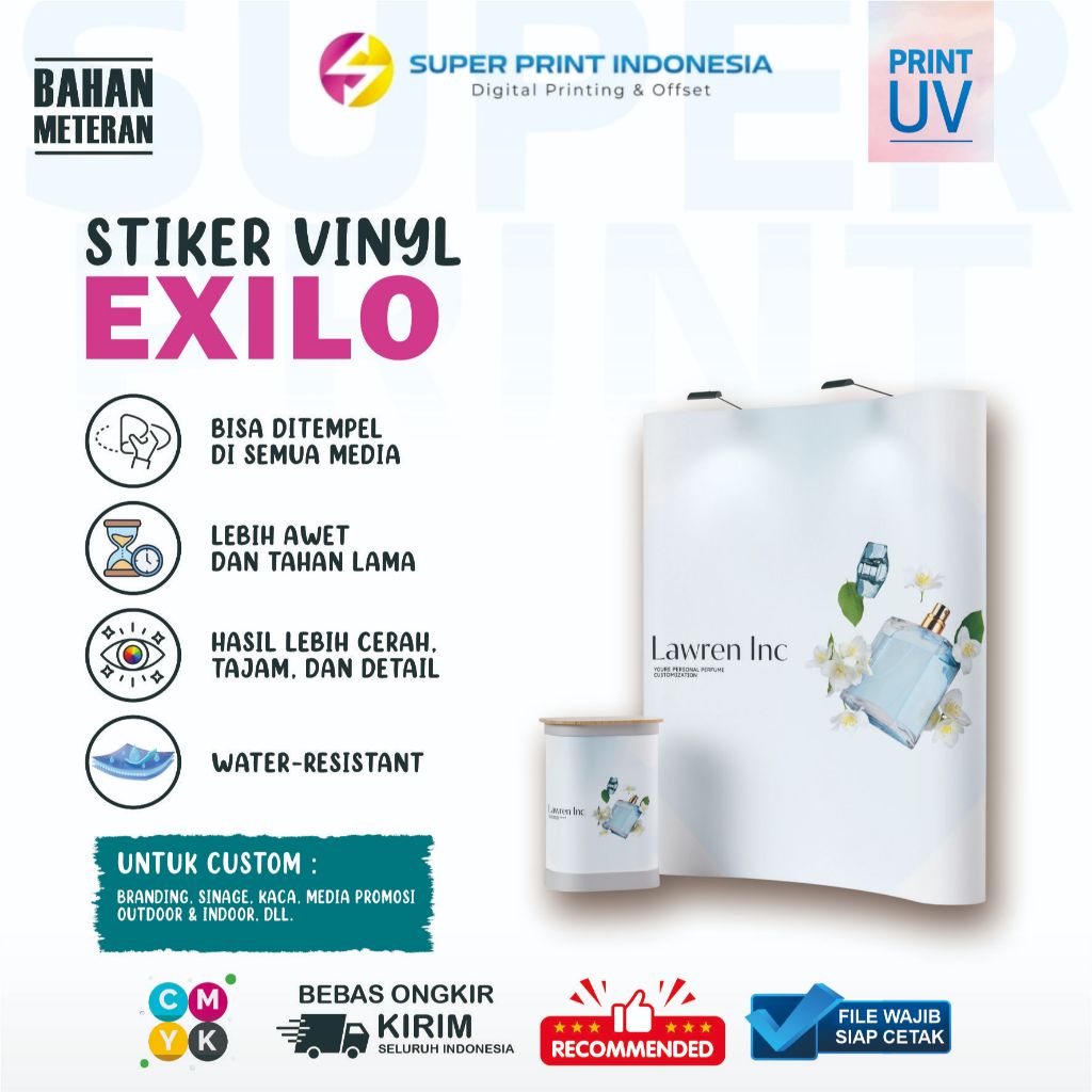 Cetak Stiker Exilo Meteran / Print Uv Tahan Air / Indoor & Outdoor