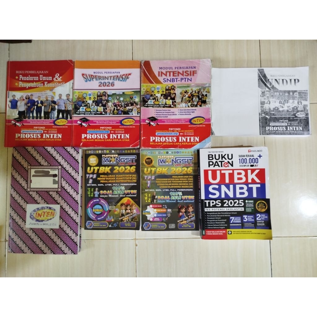 Buku preloved inten dan UTBK (Wangsit)