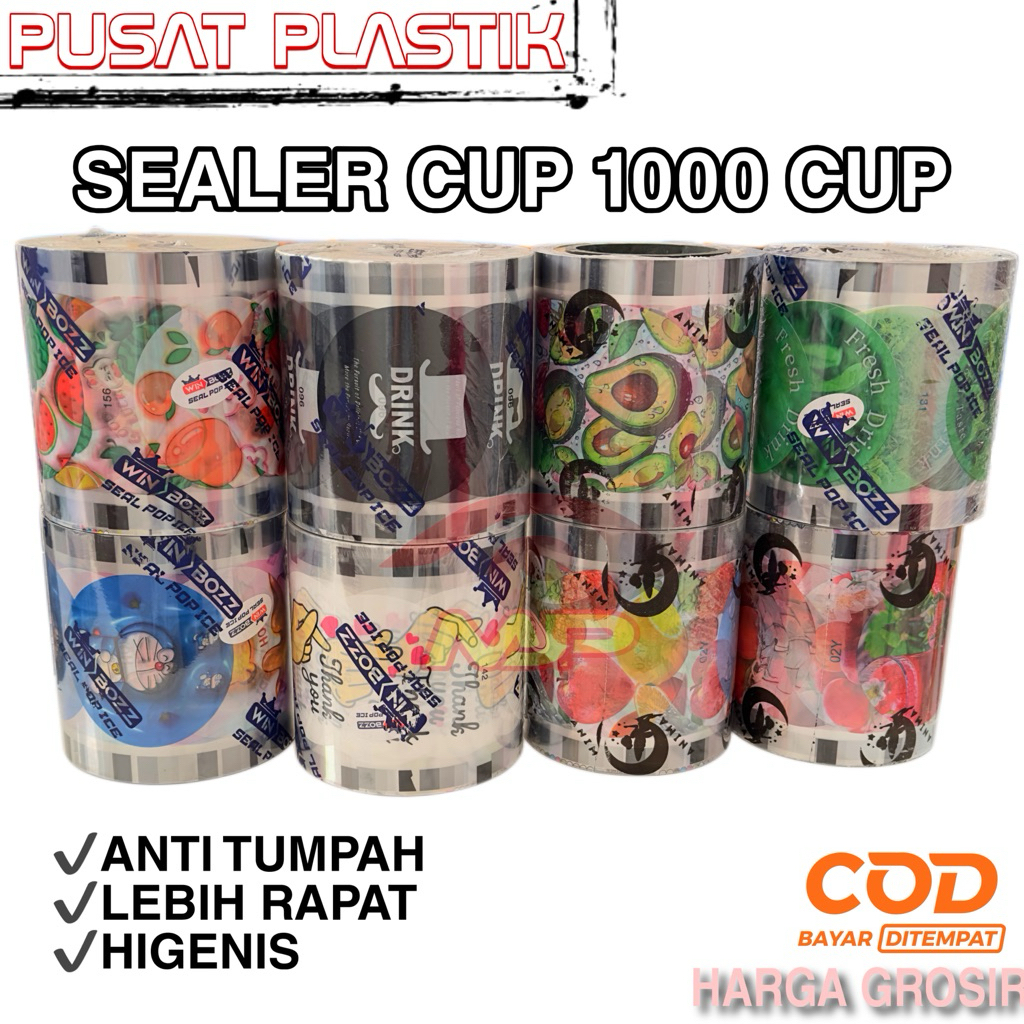 SEALER CUP BUAH | SEAL CUP KOPI | SEAL CUP THANK YOU | TUTUP MINUMAN | LID CUP SEALER PLASTIK POLOS