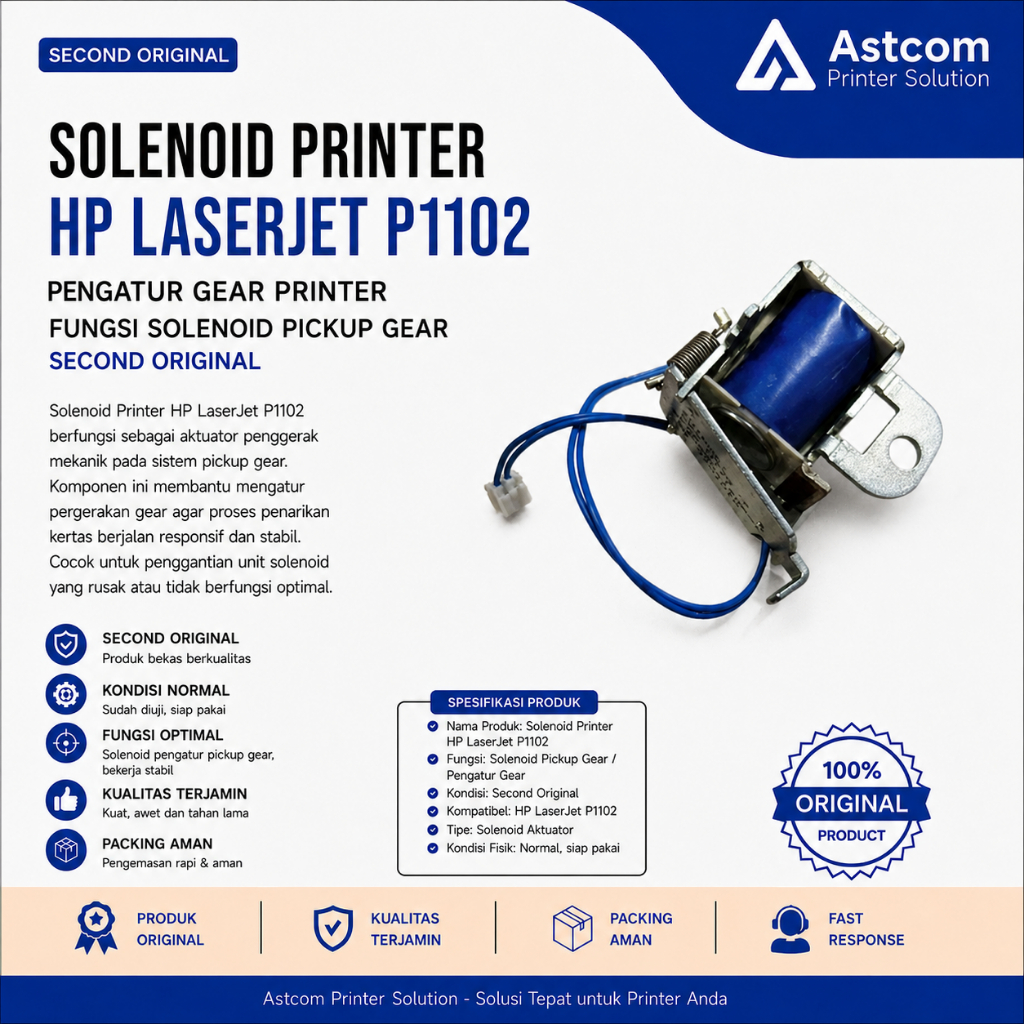 Solenoid Printer HP LaserJet P1102 Pickup Gear Pengatur Gear Printer HP P1102 Second Original