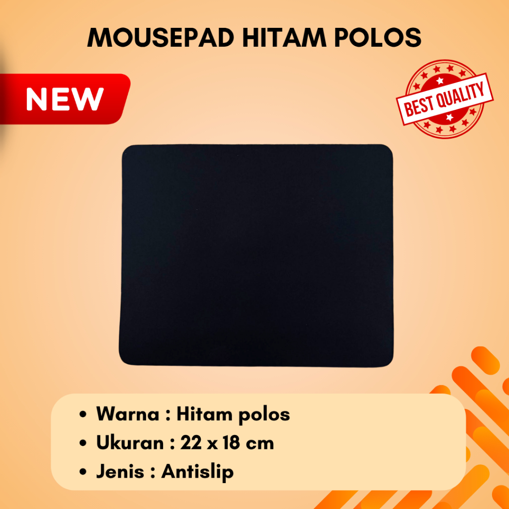 Mousepad Hitam Polos / Mousepad Polos Hitam Antislip