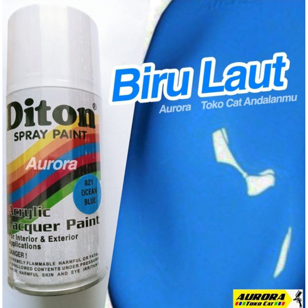 Cat Diton 821 Ocean Blue 300ml Biru Laut Biru Mengkilap Gloss