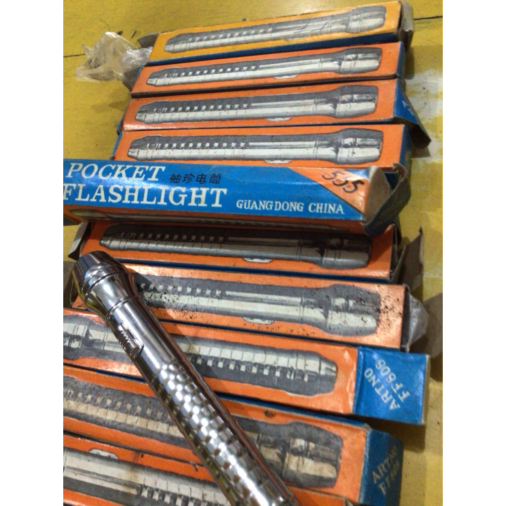 SENTER SAKU MINI MERK 555 JADUL POCKET FLASHLIGHT DUA BATTERAY AA