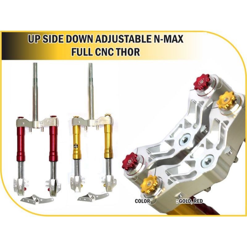 Upside Down Adjustable Full CNC NMAX THOR | Shock Depan USD Racing