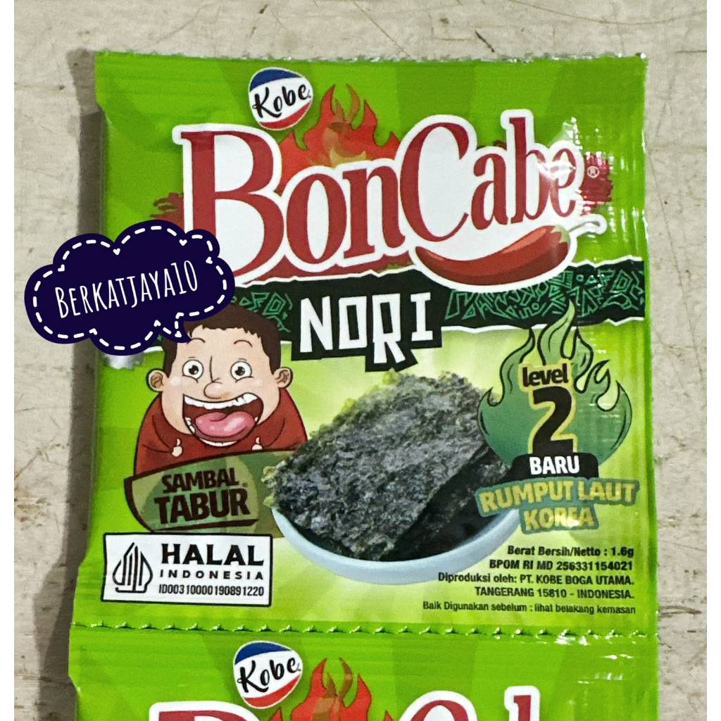 Kobe BonCabe Sambal Tabur NORI Sachet 1.6 gram Level 2 Halal Rumput Laut