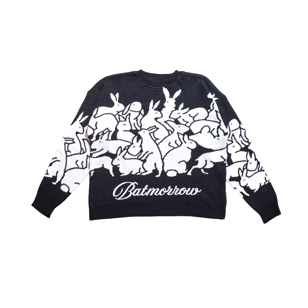 Batmorrow - Knitwear Boxy Oversized Crewneck Sweater Unisex "The Pesky Rabbits"