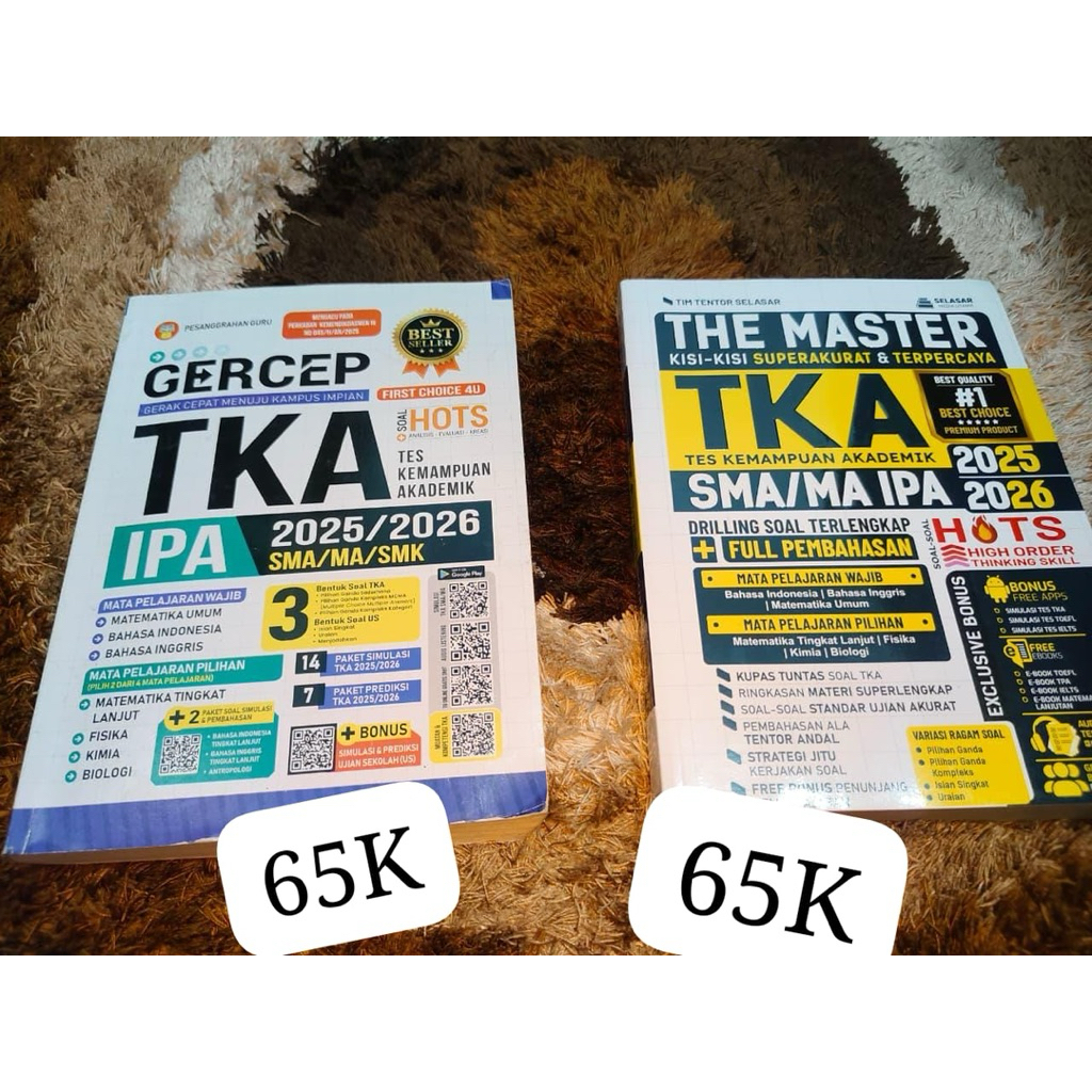 preloved buku sma gercep tka ipa 2025/2026, the master tka 2025/2026, erlangga ipa fisika kelas 10, 