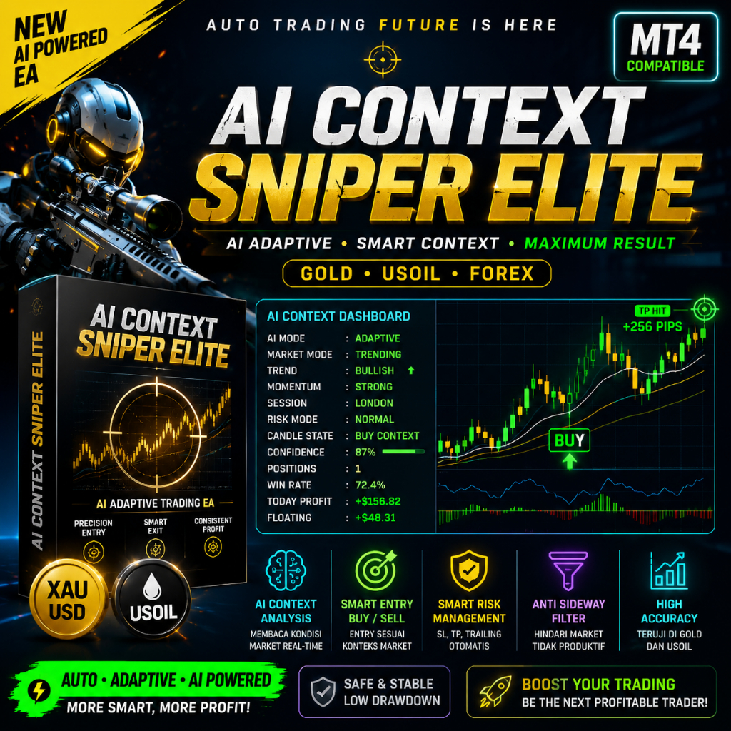 AI CONTEXT SNIPER ELITE – Auto Trading Gold & USOIL AI EA MT4 Algo Trading Robot Trading Auto Tradin